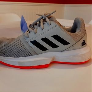 Adidas Youth Sneakers Size 3 Gray with orange sole